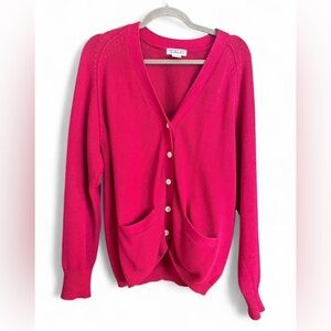 Talbots Fuchsia Button-Up Cardigan